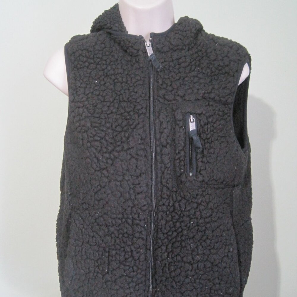 Original Weatherproof Vintage Women's Small Black Sherpa Shearing Hooded Vest